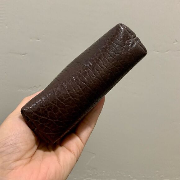 Vintage Handsewn Genuine Embossed Leather Kisslock Clutch/Wallet/Wristlet - Picture 12 of 13